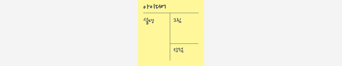 4칸 아이디어 포스트잇